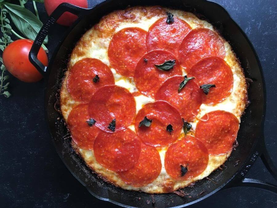 grilled cast iron pizza