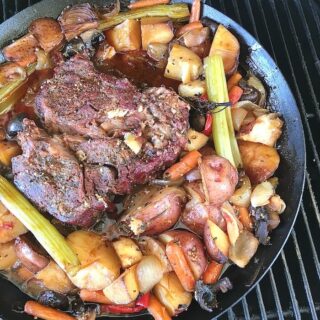 smoked pot roast on the grill