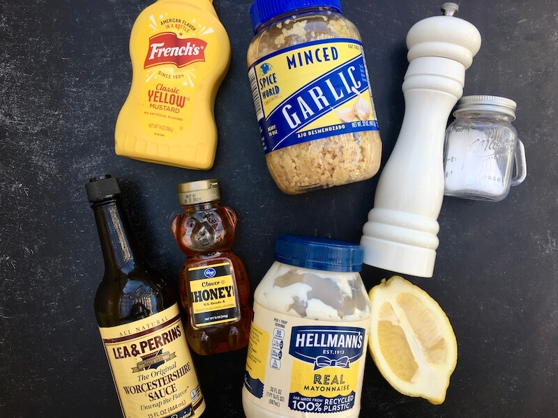 ingredients for honey garlic lemon chicken marinade
