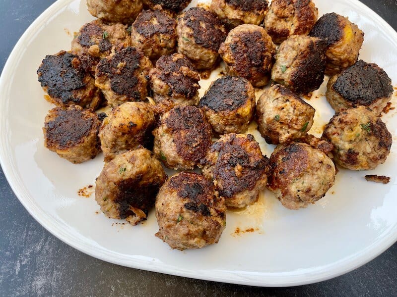griddle meatballs on a plate
