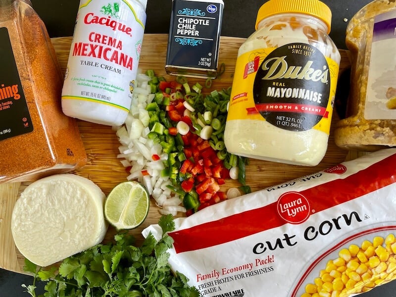 ingredients for Mexican street corn