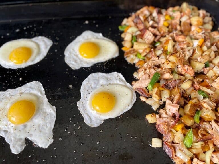 Easy Breakfast Hash on the Griddle With Leftover Brisket