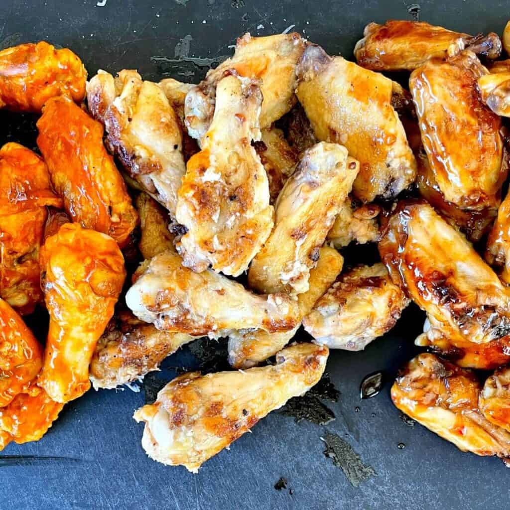 chicken wings cooked on a Blackstone griddle