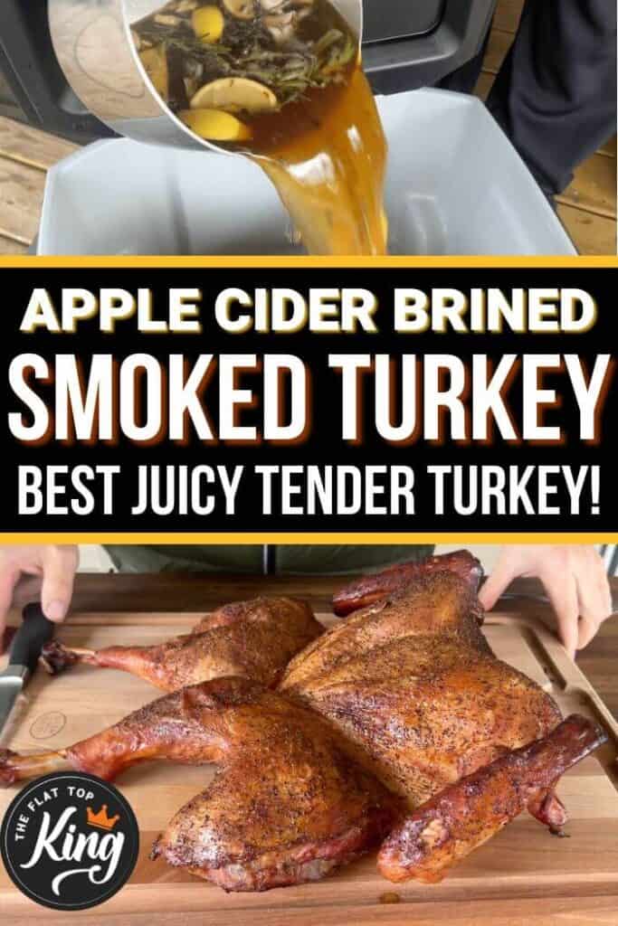 apple cider brined smoked turkey collage