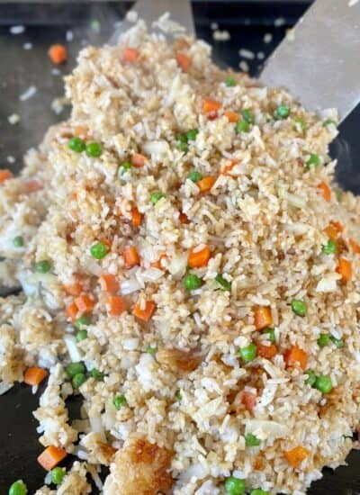 fried rice on a blackstone griddle