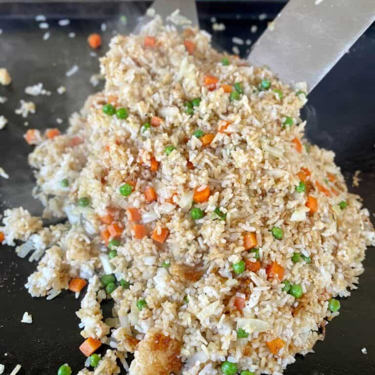 fried rice on a blackstone griddle