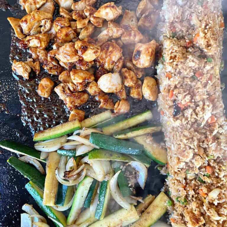 hibachi dinner on a Blackstone griddle