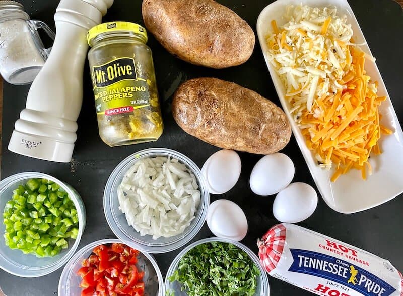 ingredients for breakfast potato skins