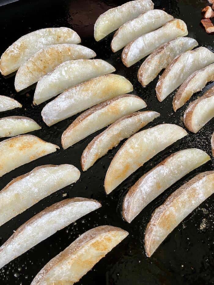 potato wedges on the blackstone griddle