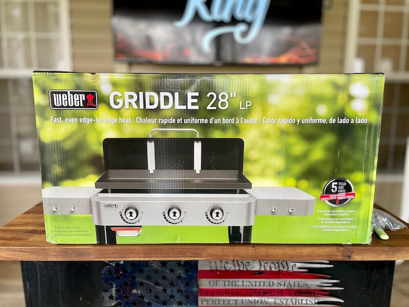 new 28 inch Weber griddle in a box