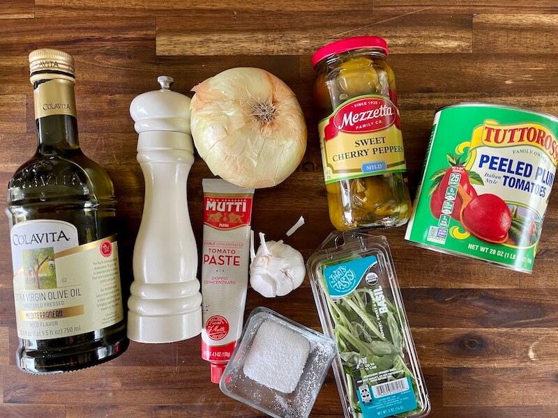 ingredients for homemade marinara sauce