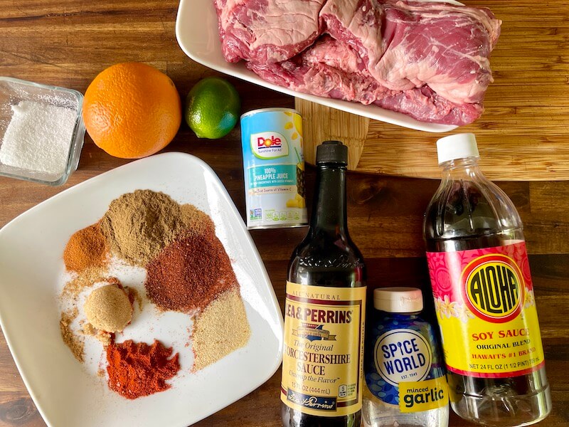 ingredients for steak fajitas and homemade marinade