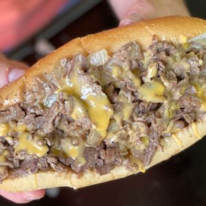philly cheesesteak on a blackstone griddle