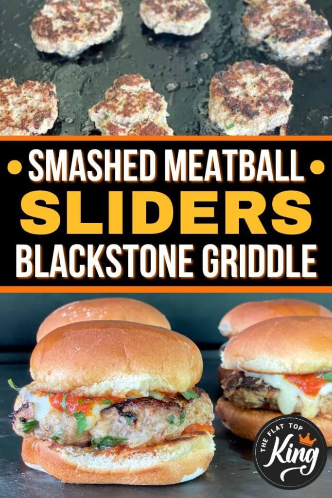 smashed meatball sliders on the Blackstone griddle