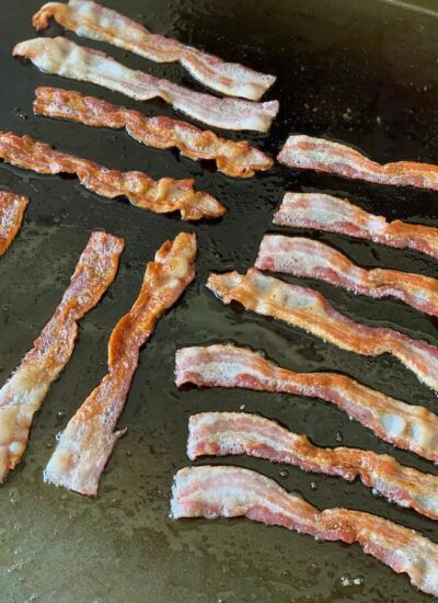 cooking bacon on a griddle