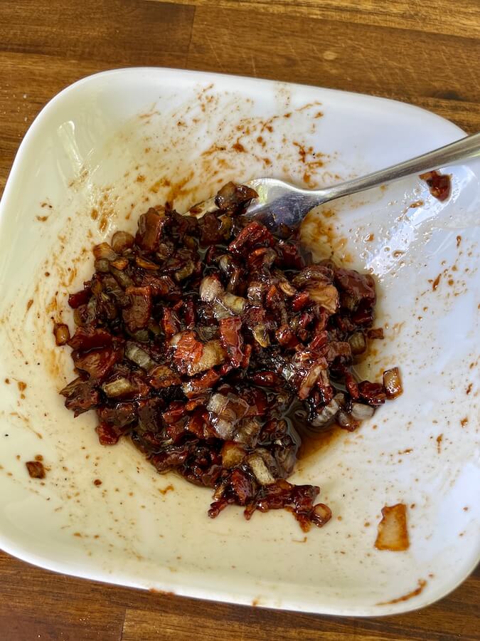 homemade onion bacon jam in a bowl