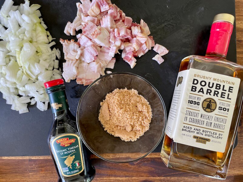 ingredients for onion bacon jam