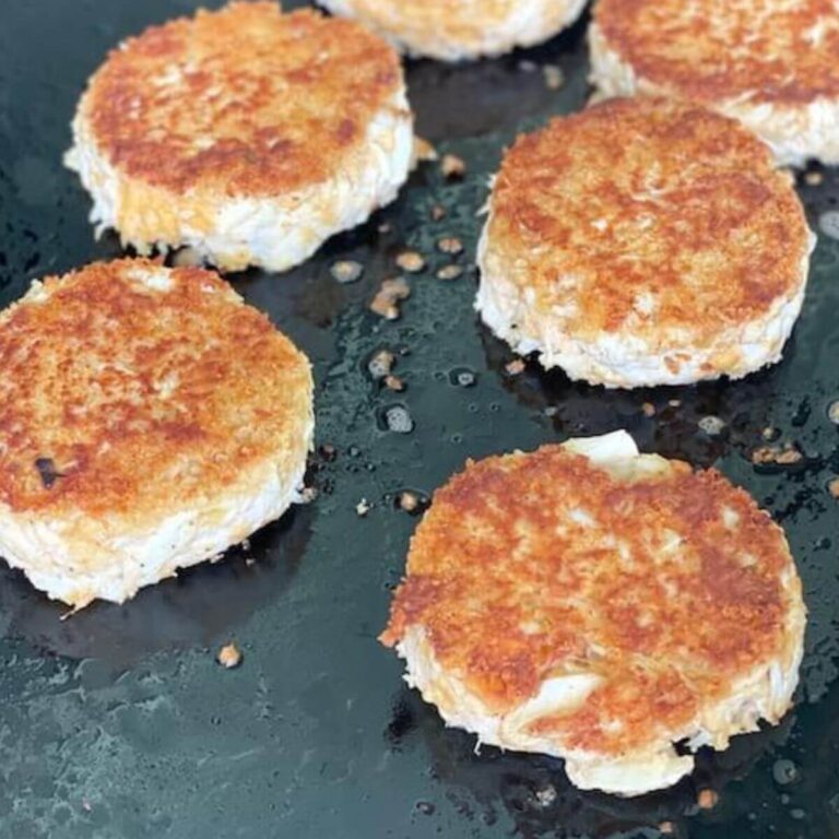 crab cakes on the Blackstone griddle