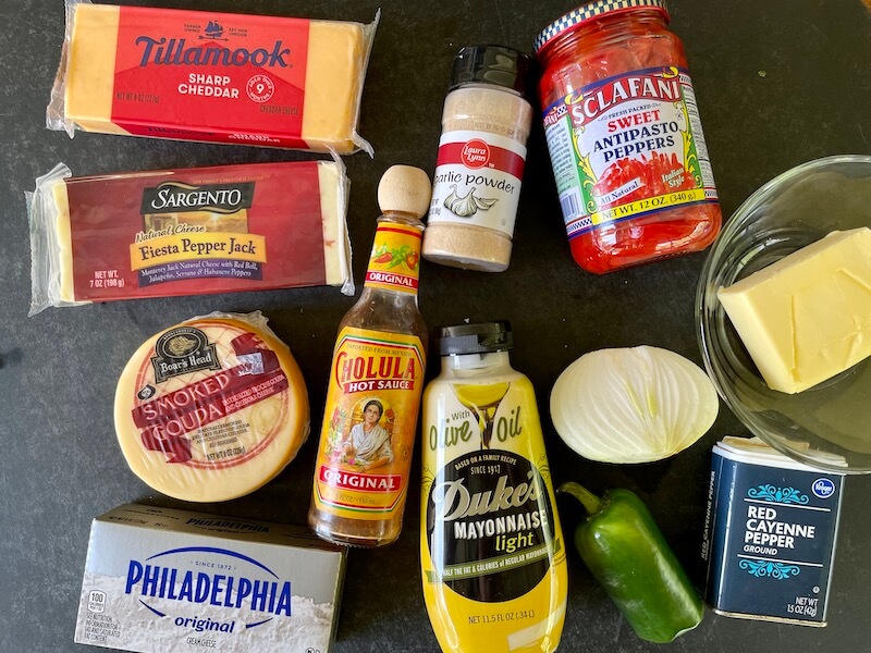 ingredients for homemade pimento cheese
