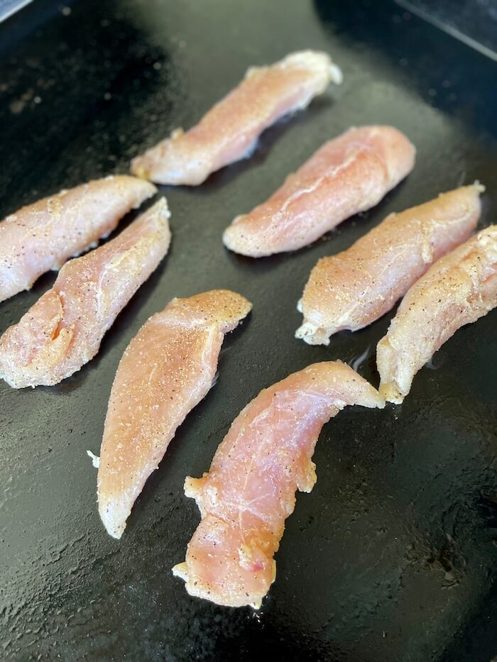 cooking chicken breast tenders on griddle