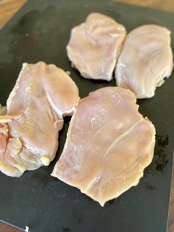 chicken breasts that have been pounded out