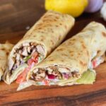 chicken shawarma wrap in naan bread