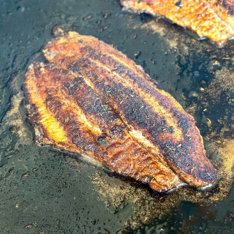 blackening fish on the Blackstone griddle