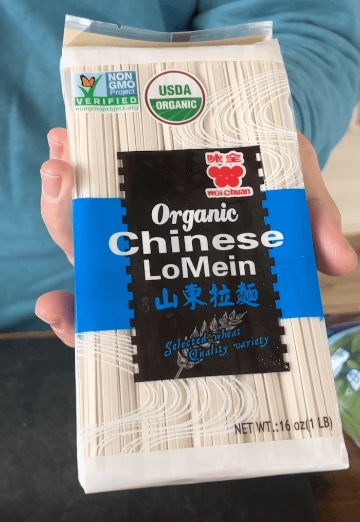 package of Chinese lo mein noodles