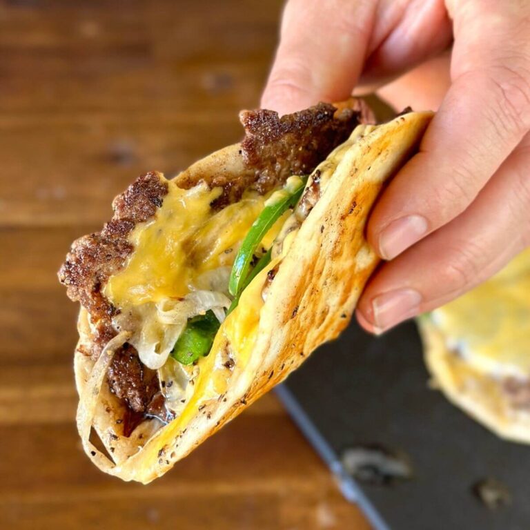 Philly cheesesteak taco