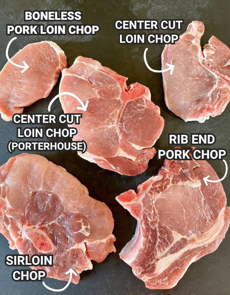 different types of pork chops