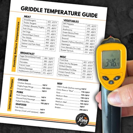 griddle temperature chart