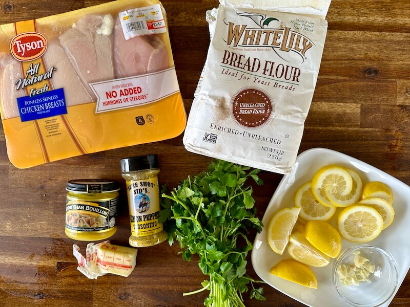 ingredients for lemon pepper chicken