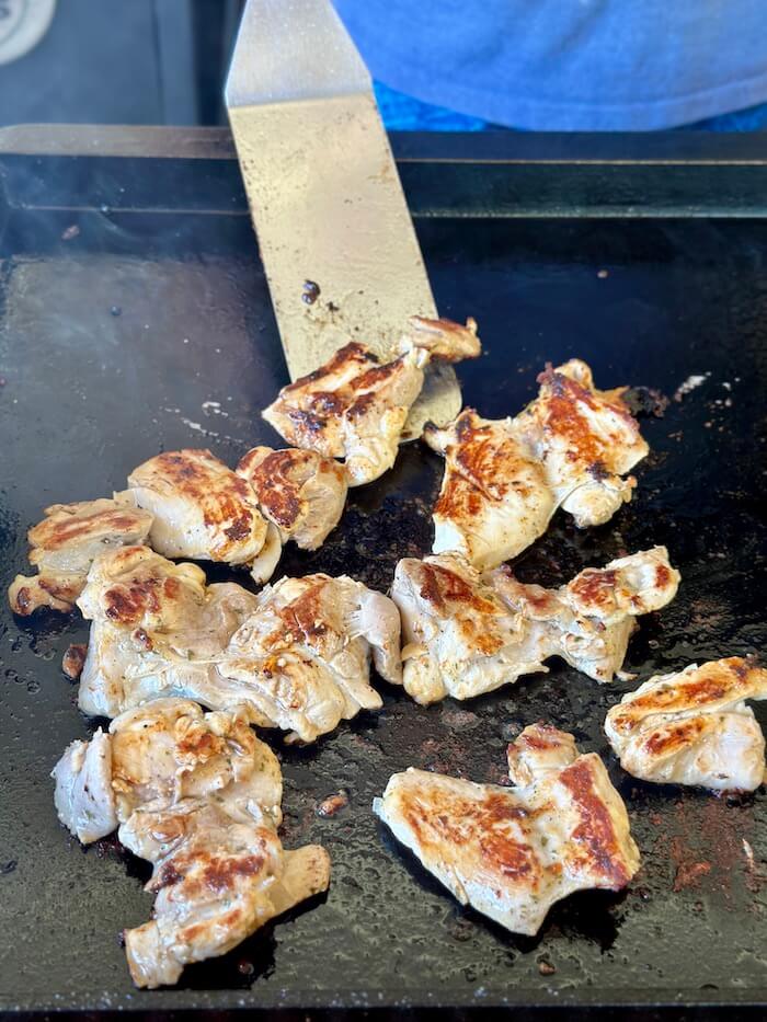 cooking chicken thighs on the griddle