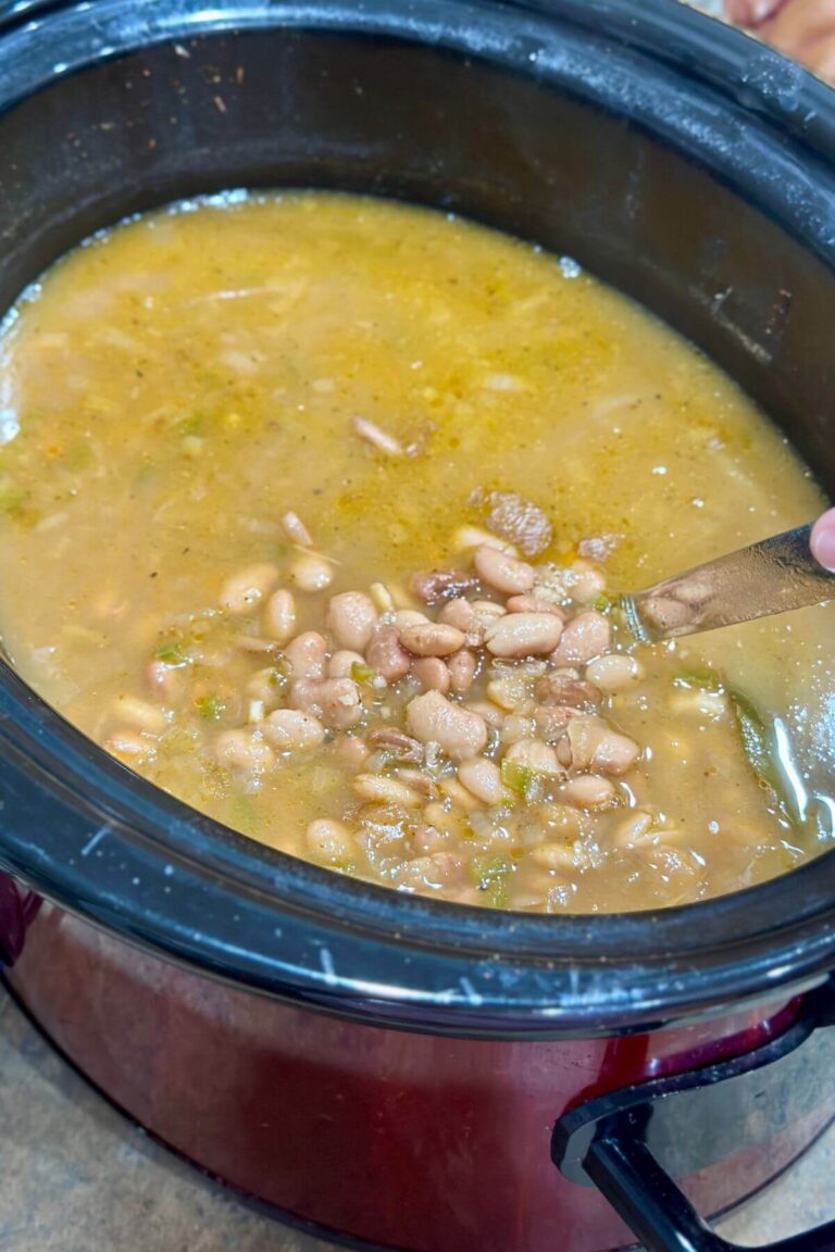 homemade pinto beans in a slow cooker