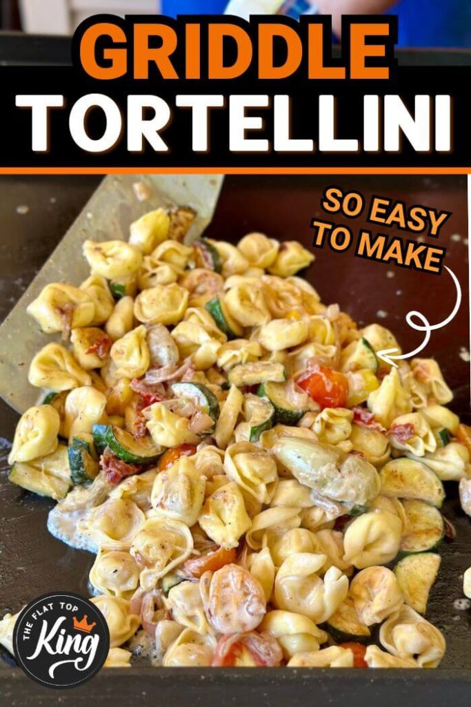 cooking tortellini on the Blackstone griddle