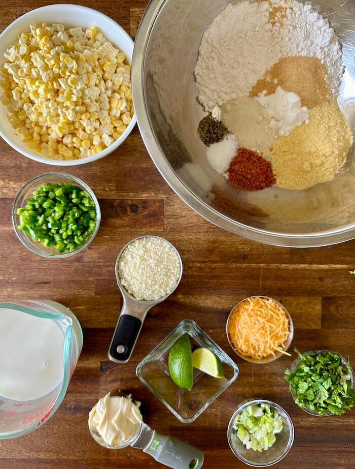 ingredients for street corn fritters