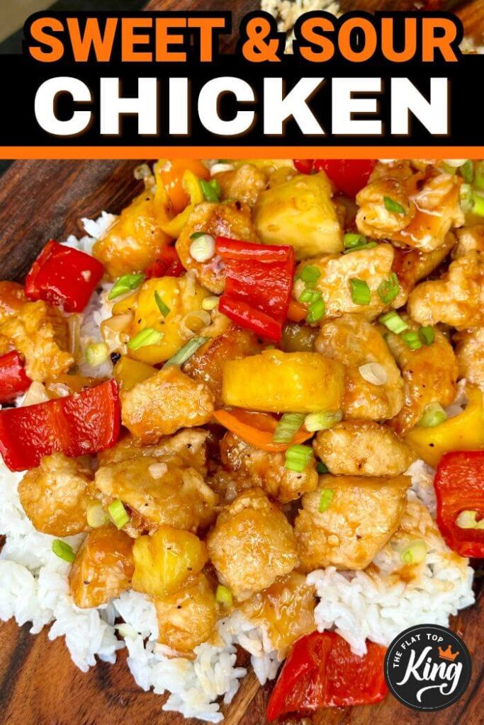 sweet and sour chicken over white rice