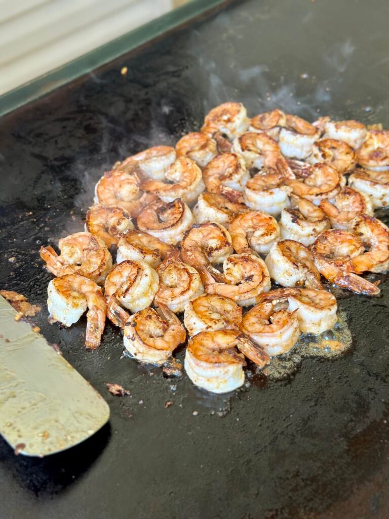 shrimp on the griddle