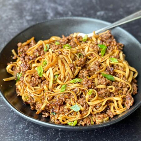 mongolian ground beef noodles