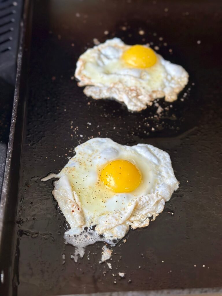 cooking over medium eggs