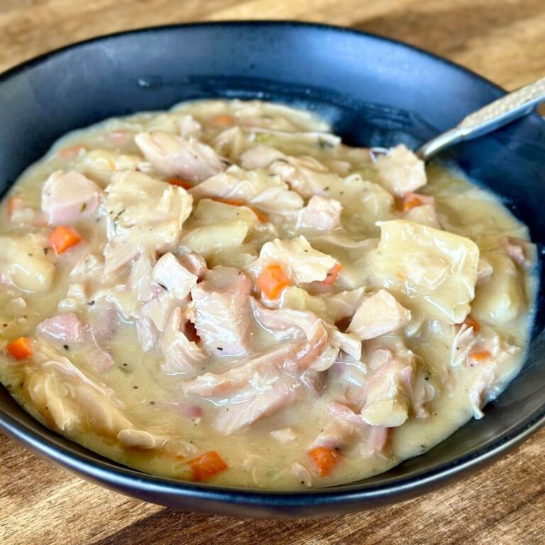 turkey and dumplings with rolled dumplings and leftover turkey