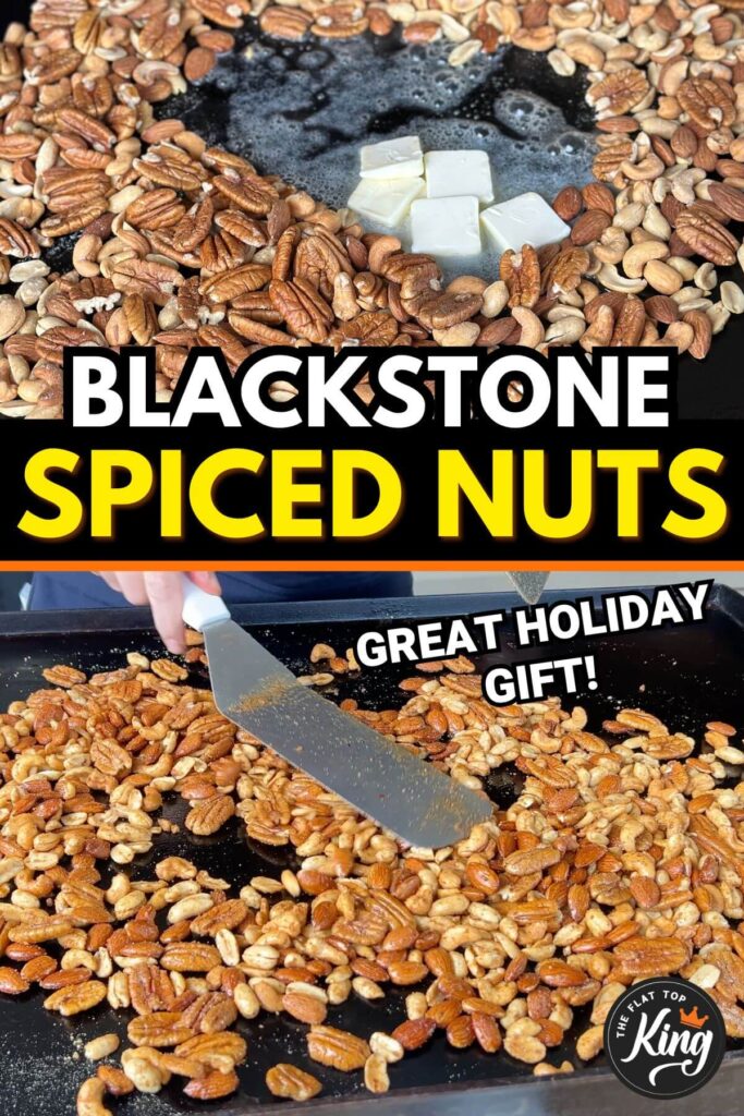 making spiced mixed nuts on the Blackstone griddle