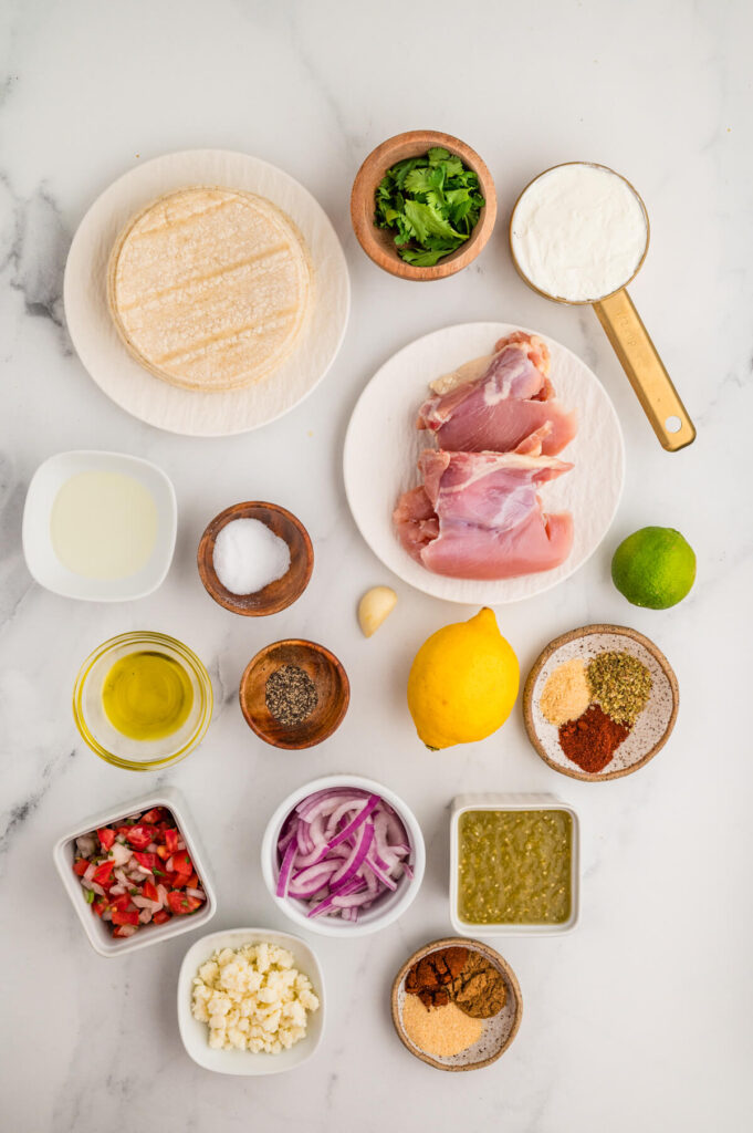 ingredients for chicken street tacos