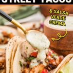 chicken street tacos with salsa verde crema