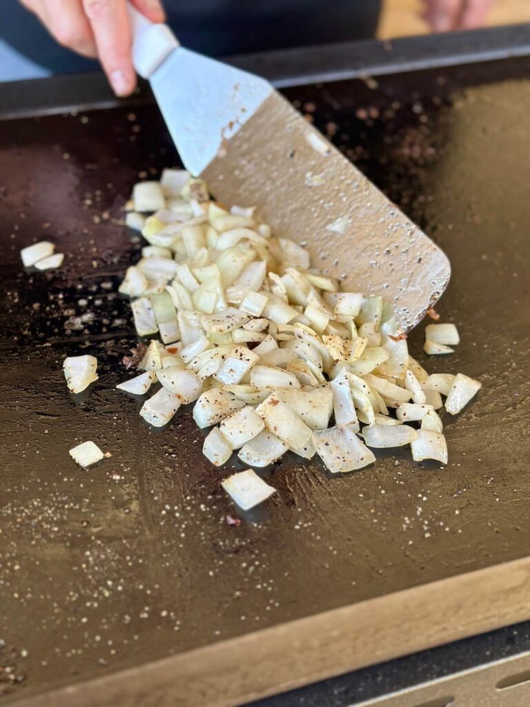 sautéing diced onions