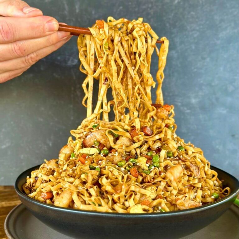 shrimp and noodle stir fry