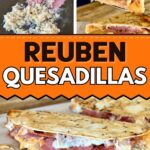 collage showing how to make reuben quesadillas