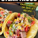 steak and corn elotes tacos
