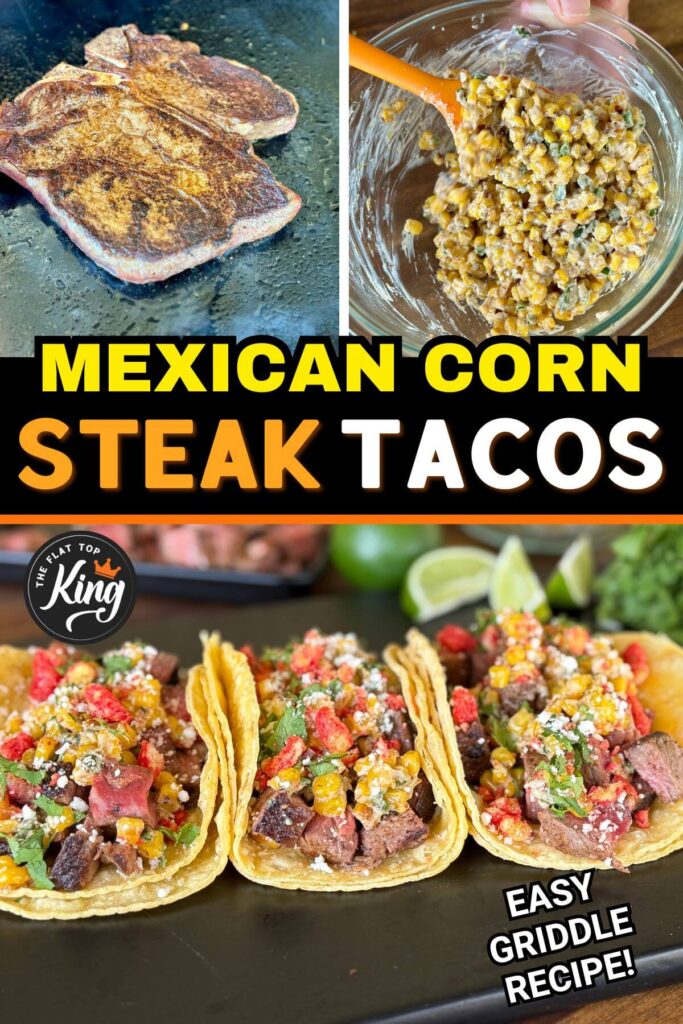 Mexican corn steak tacos