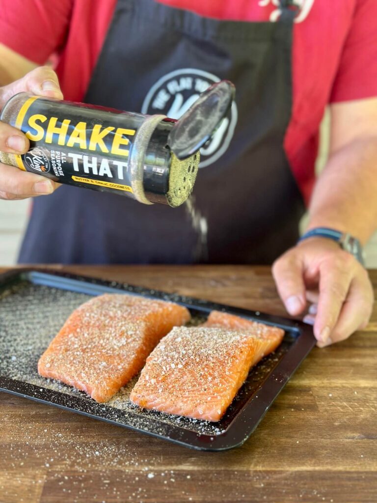 seasoning salmon filets with all-purpose seasoning